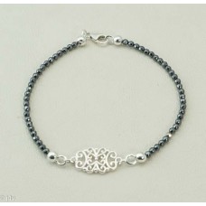 Bracelet (Hematite dark grey/ 925 Silver)
